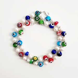 "EYE" SEE BEADED NECKLACE--24"